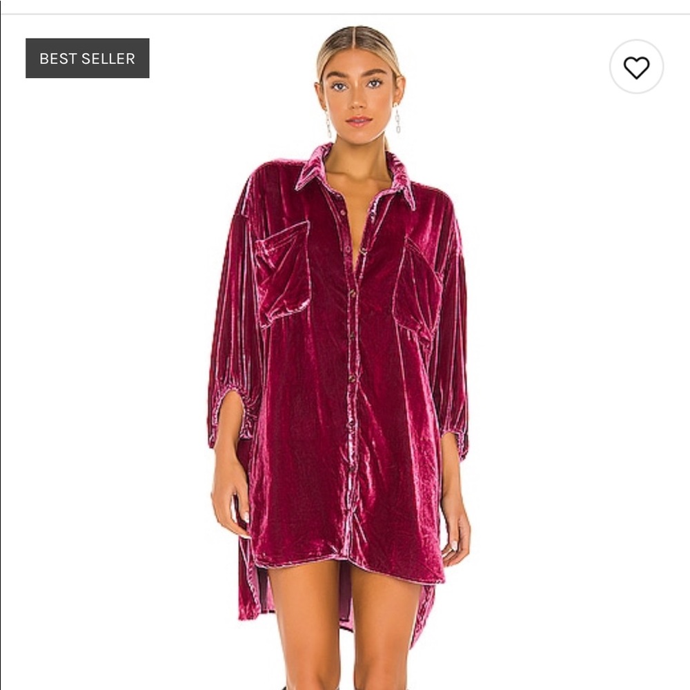 Lux velvet shirt dress